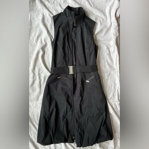 Joseph Ribkoff Sleeveless Belted Zip-Front Bubble Hem Dress